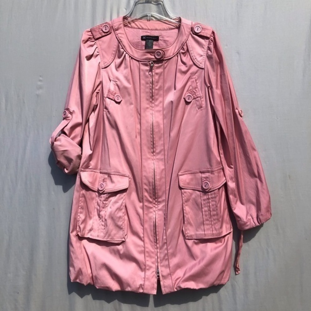 INC international pink Trench coat size M